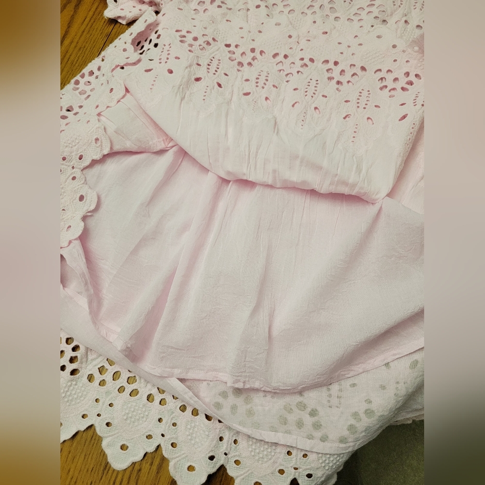 NWT Gretchen Scott Magnifico Eyelet Dress Soft Pink Size XL La Di Da - Picture 11 of 15